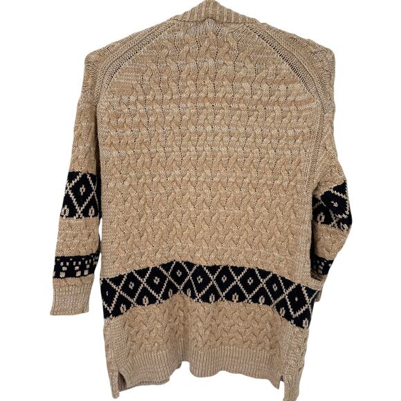 Anthropologie Pilcro Slouchy Open Front Oversized Cardigan Sweater Cable  L/XL - Picture 7 of 8